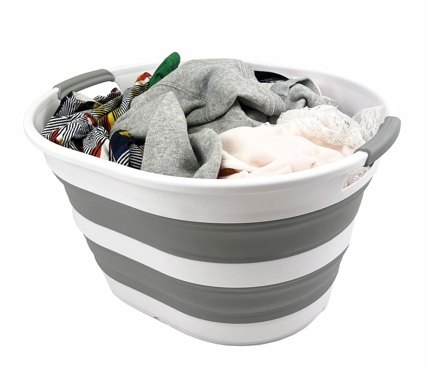 Collpasible Laundry Basket (23L Collapsible Laundry Basket (White/Grey))