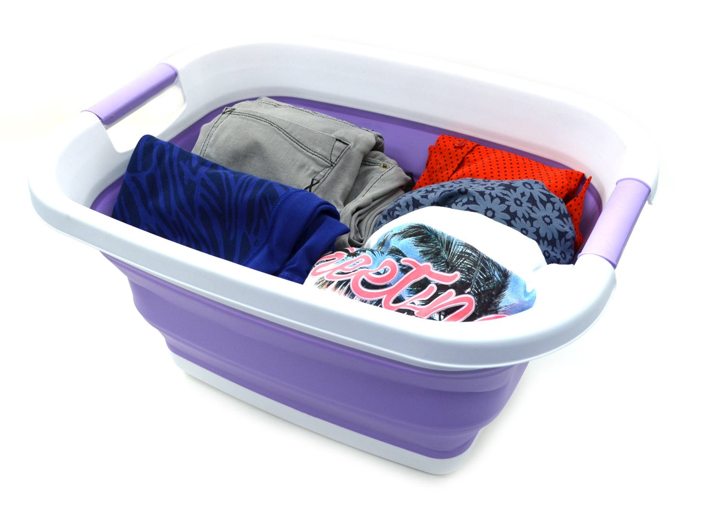 SAMMART 25L (6.6 gallon) Collapsible Laundry Basket/Tub - Foldable Storage Container/Organizer - Portable Washing Bin - Space Saving Hamper, Water capacity: 19L (5 gallon)