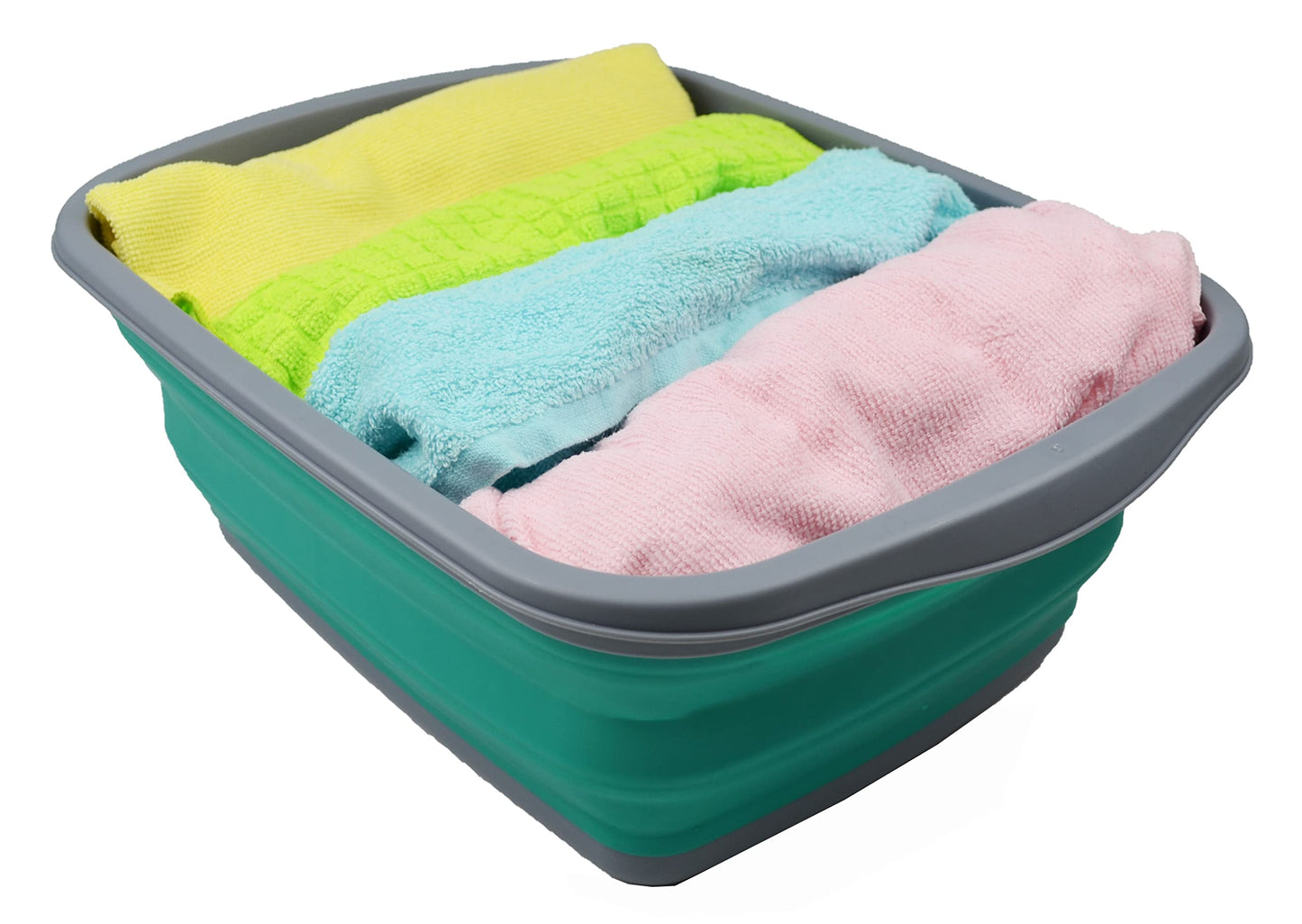 SAMMART 10L (2.6 Gallons) Collapsible Tub - Foldable Dish Tub - Portable Washing Basin - Space Saving Plastic Washtub