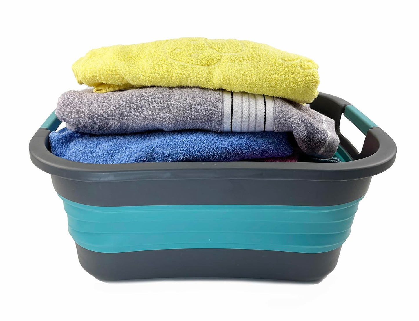 SAMMART 30L (7.9 gallon) Collapsible Plastic Laundry Basket - Foldable Pop Up Storage Container/Organizer - Portable Washing Tub - Space Saving Hamper/Basket