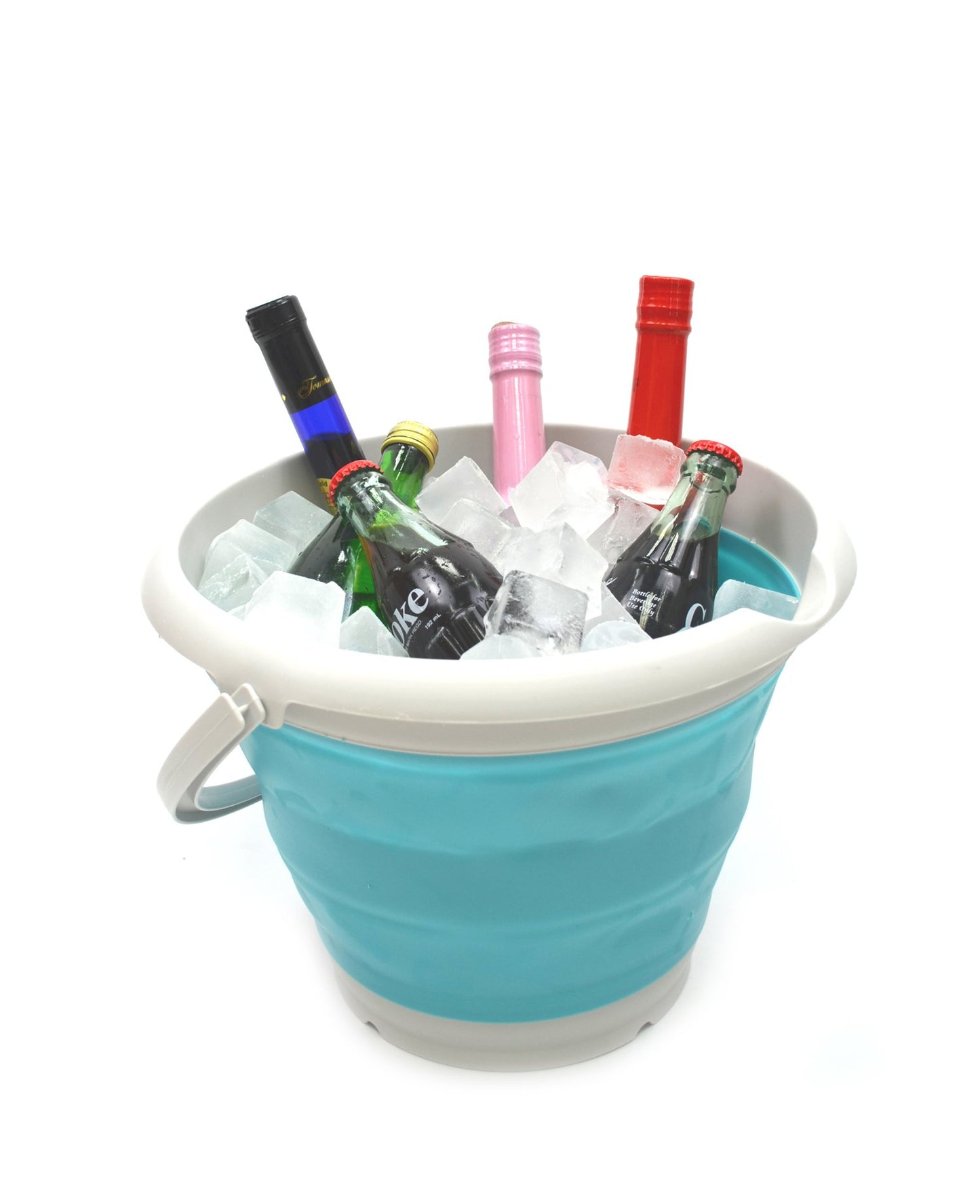SAMMART Set of 2-10L (2.6 Gallon) Collapsible Plastic Bucket - Foldable Round Tub - Portable Fishing Water Pail - Space Saving Outdoor Waterpot, Size 33cm Dia (2, Bright Blue)