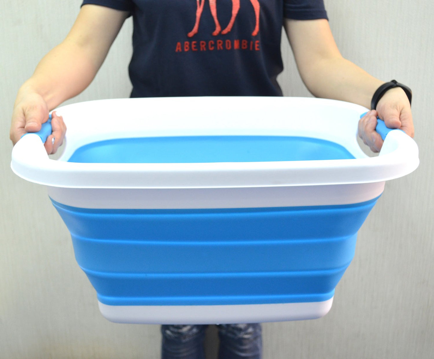 SAMMART 25L (6.6 gallon) Collapsible Laundry Basket/Tub - Foldable Storage Container/Organizer - Portable Washing Bin - Space Saving Hamper, Water capacity: 19L (5 gallon)