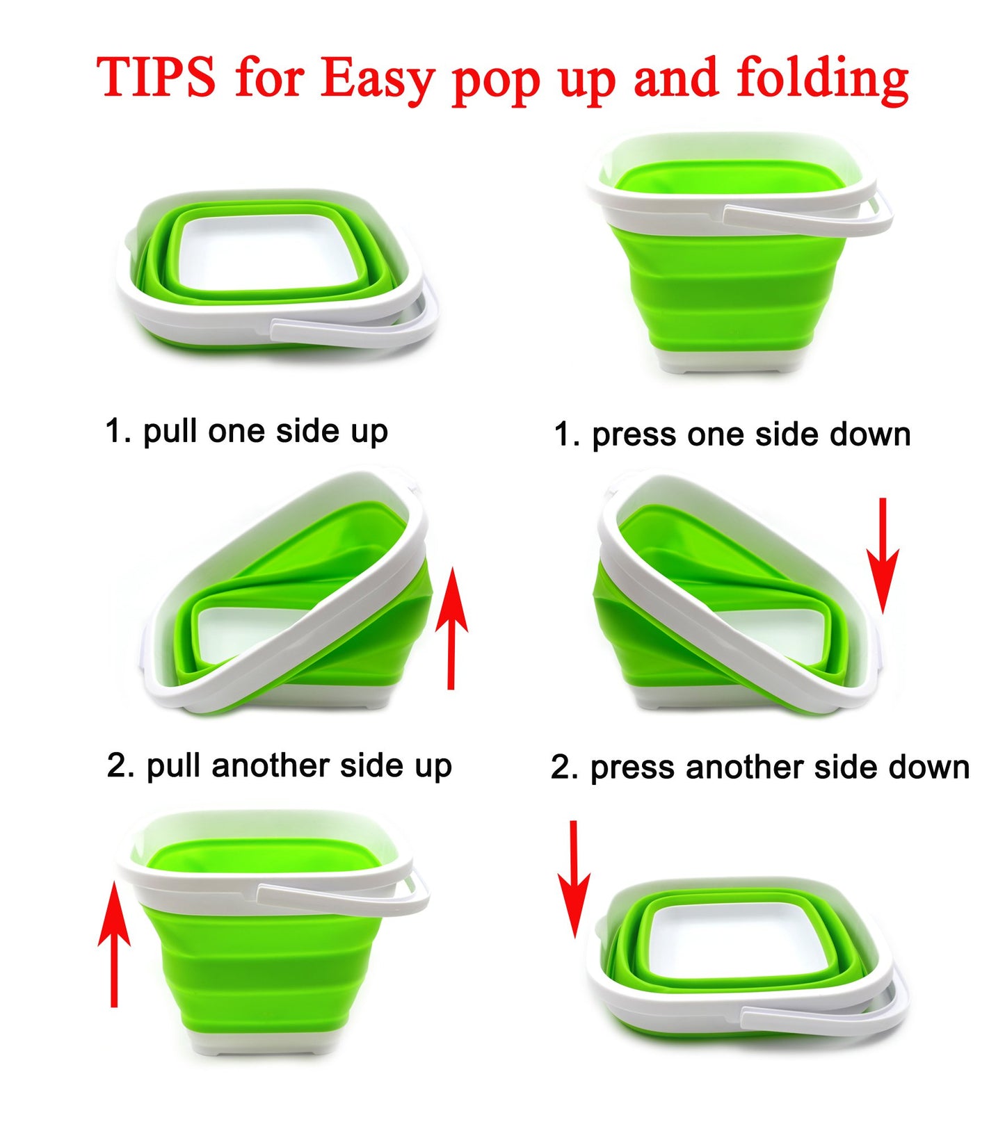 SAMMART 10L (2.6 Gallon) Collapsible Rectangular Handy Basket/Bucket