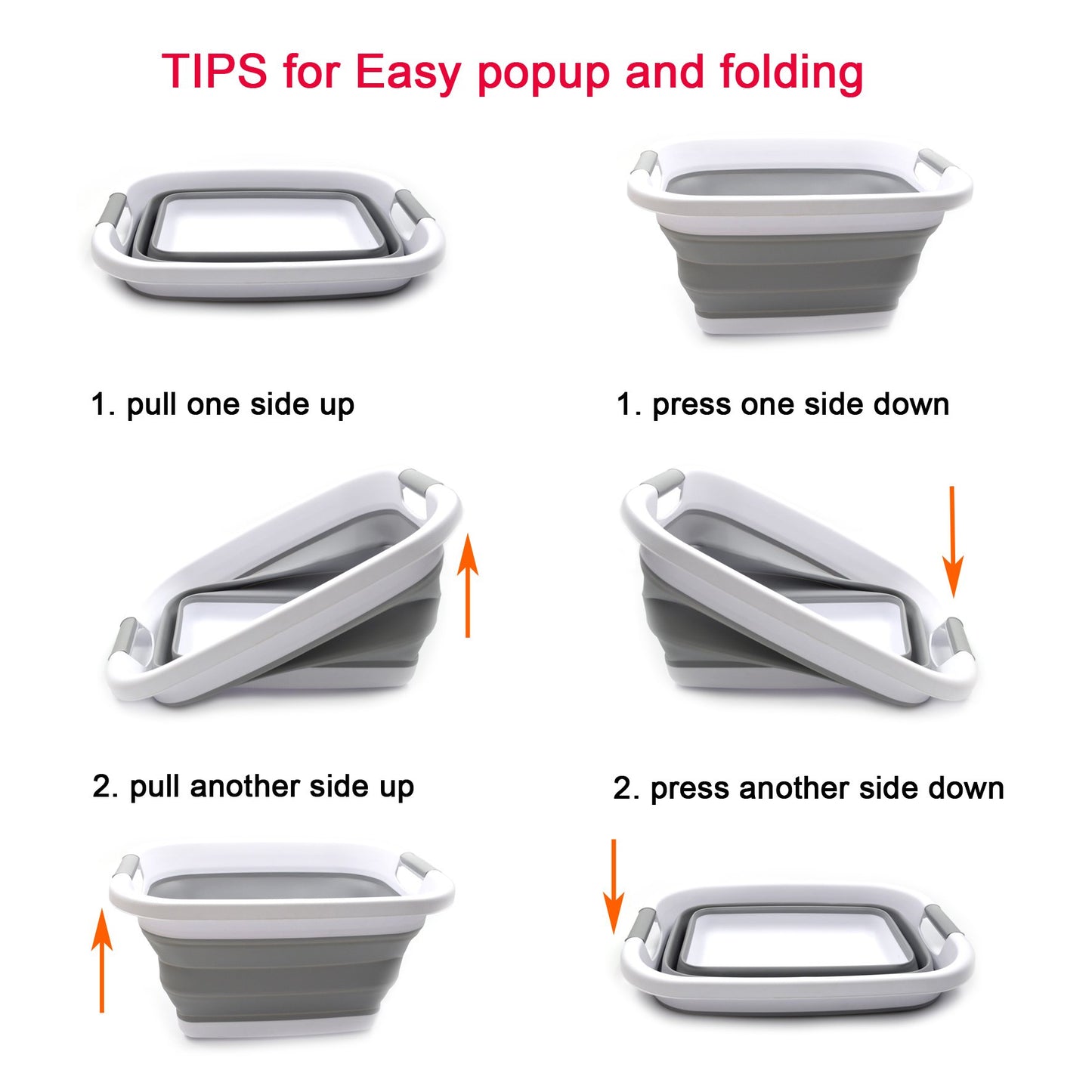 SAMMART 25L (6.6 gallon) Collapsible Laundry Basket/Tub - Foldable Storage Container/Organizer - Portable Washing Bin - Space Saving Hamper, Water capacity: 19L (5 gallon)