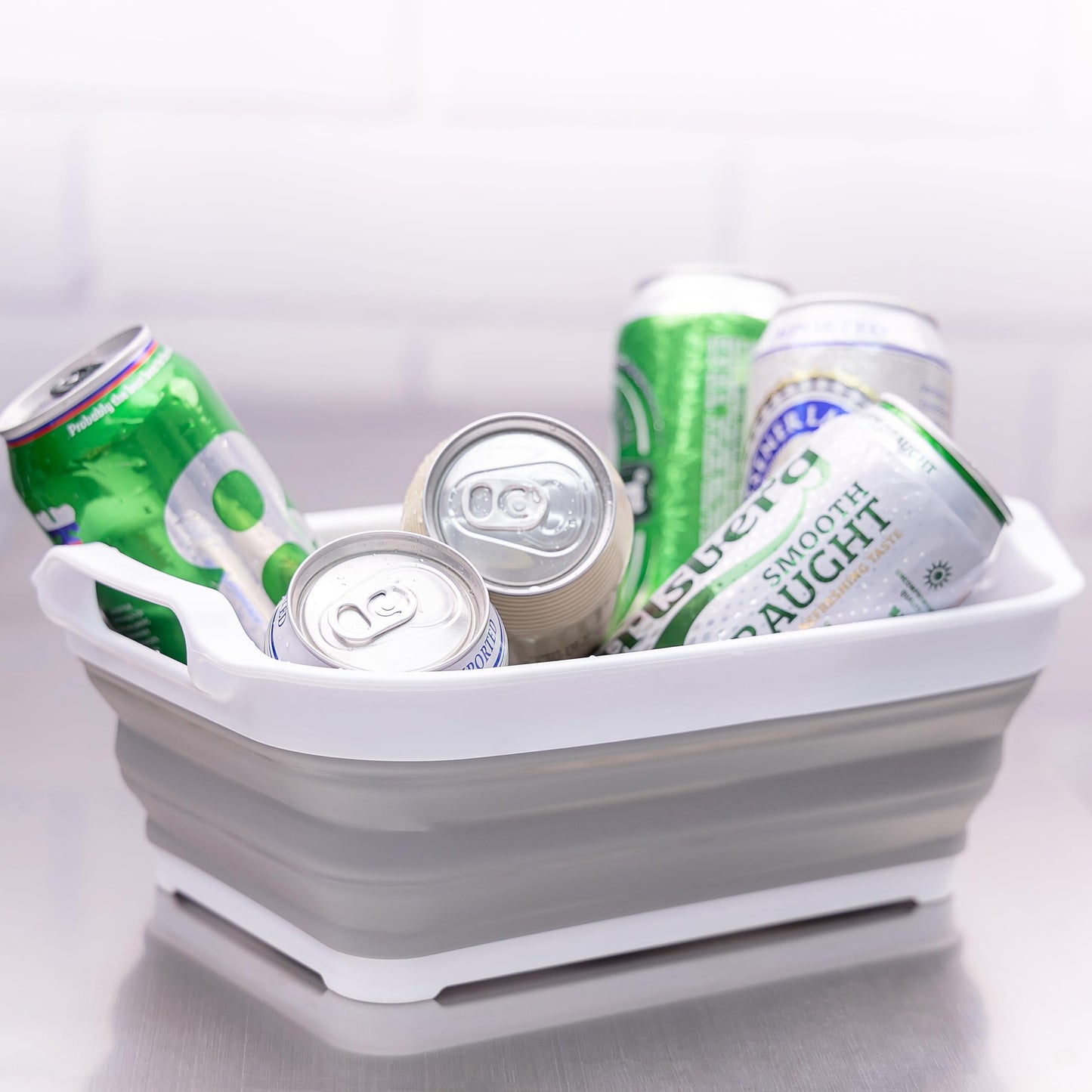 SAMMART Collapsible Tub - Foldable Dish Tub - Portable Washing Basin - Space Saving Plastic Washtub