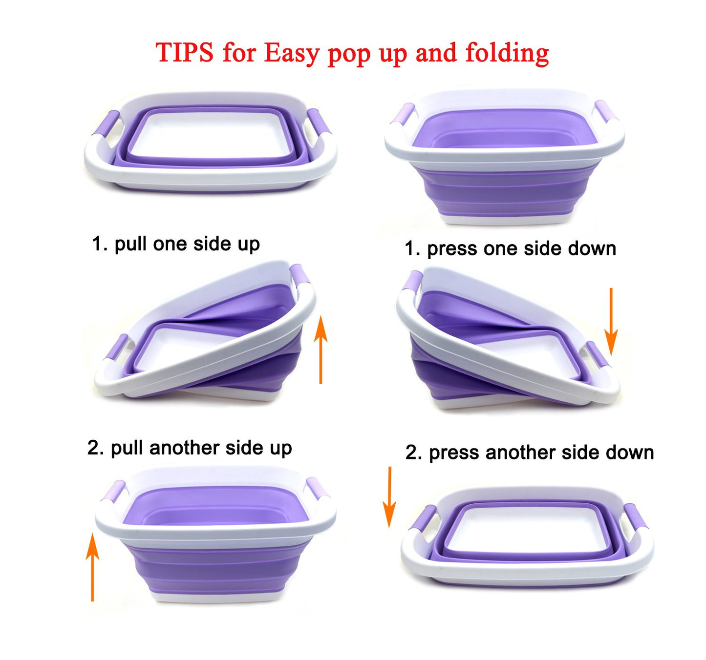 SAMMART 25L (6.6 gallon) Collapsible Laundry Basket/Tub - Foldable Storage Container/Organizer - Portable Washing Bin - Space Saving Hamper, Water capacity: 19L (5 gallon)