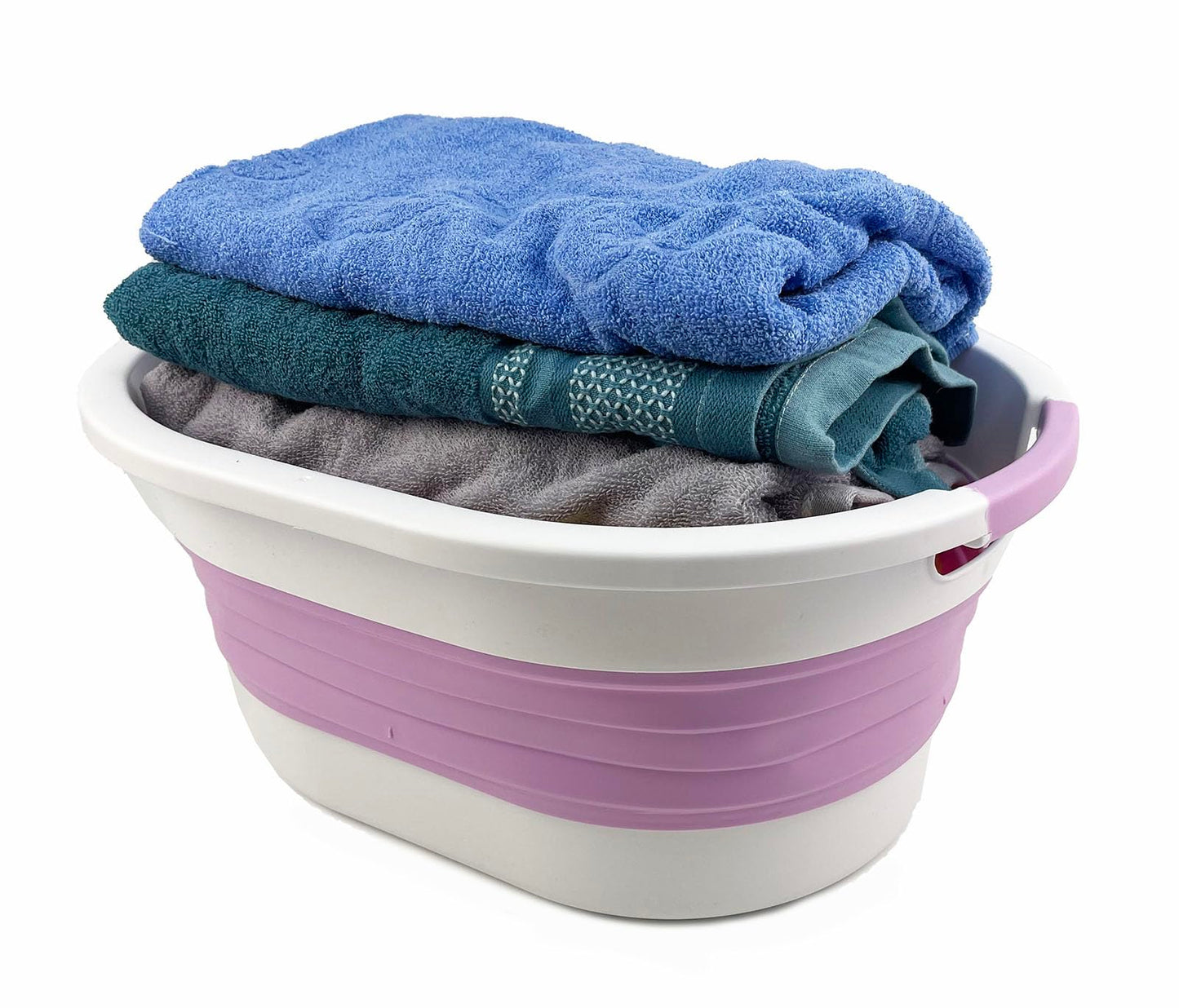 SAMMART 23L (6 gallon) Collapsible Plastic Laundry Basket - Foldable Pop Up Storage Container/Organizer - Portable Washing Tub - Space Saving Hamper/Basket