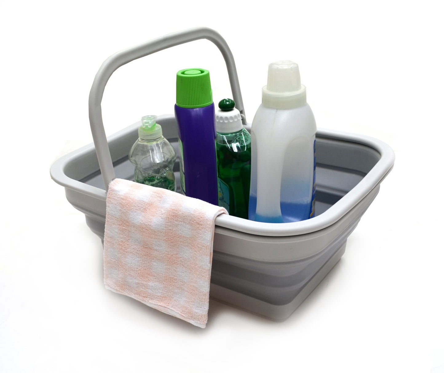 SAMMART SAMMART 9.2L (2.37Gallon) Collapsible Tub with Handle - Portable Outdoor Picnic Basket/Crater - Foldable Shopping Bag - Space Saving Storage Container