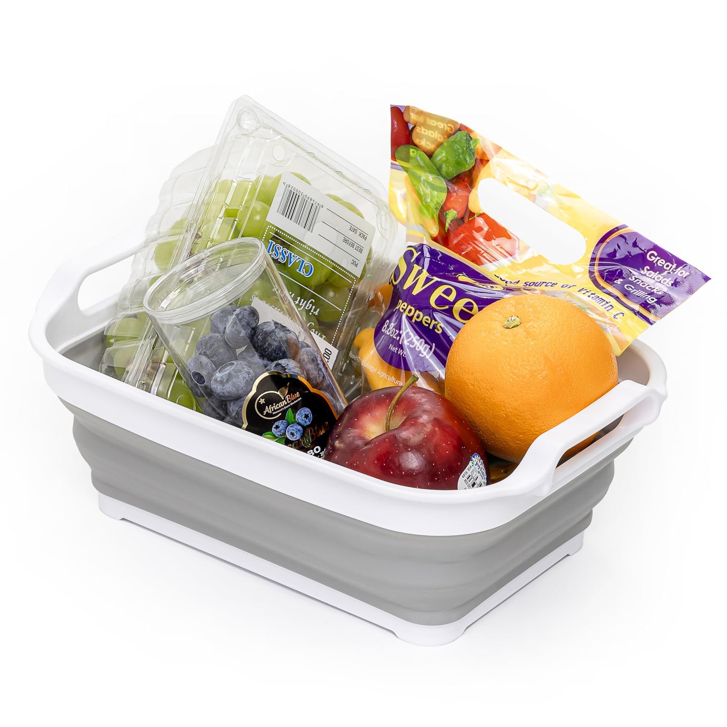 SAMMART Collapsible Tub - Foldable Dish Tub - Portable Washing Basin - Space Saving Plastic Washtub