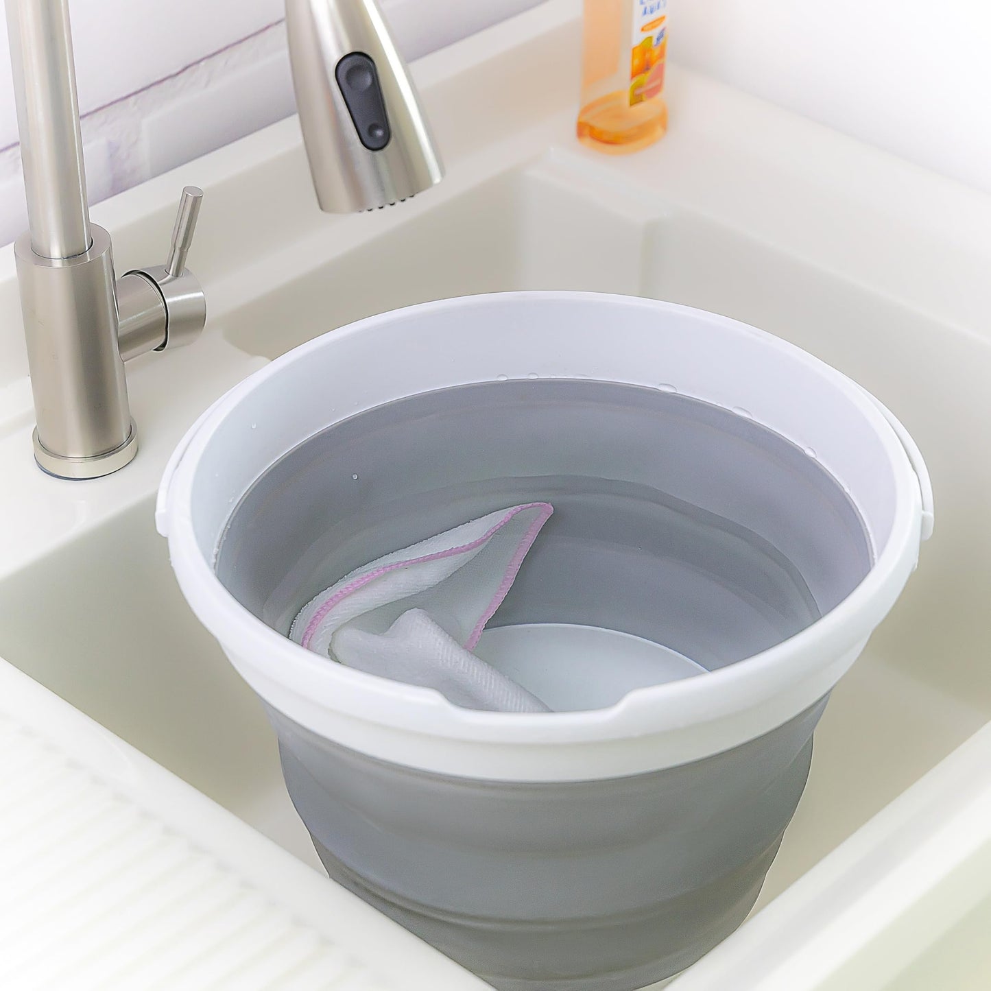 Collpasible Bucket (10L Collapsible Bucket (White/Grey))