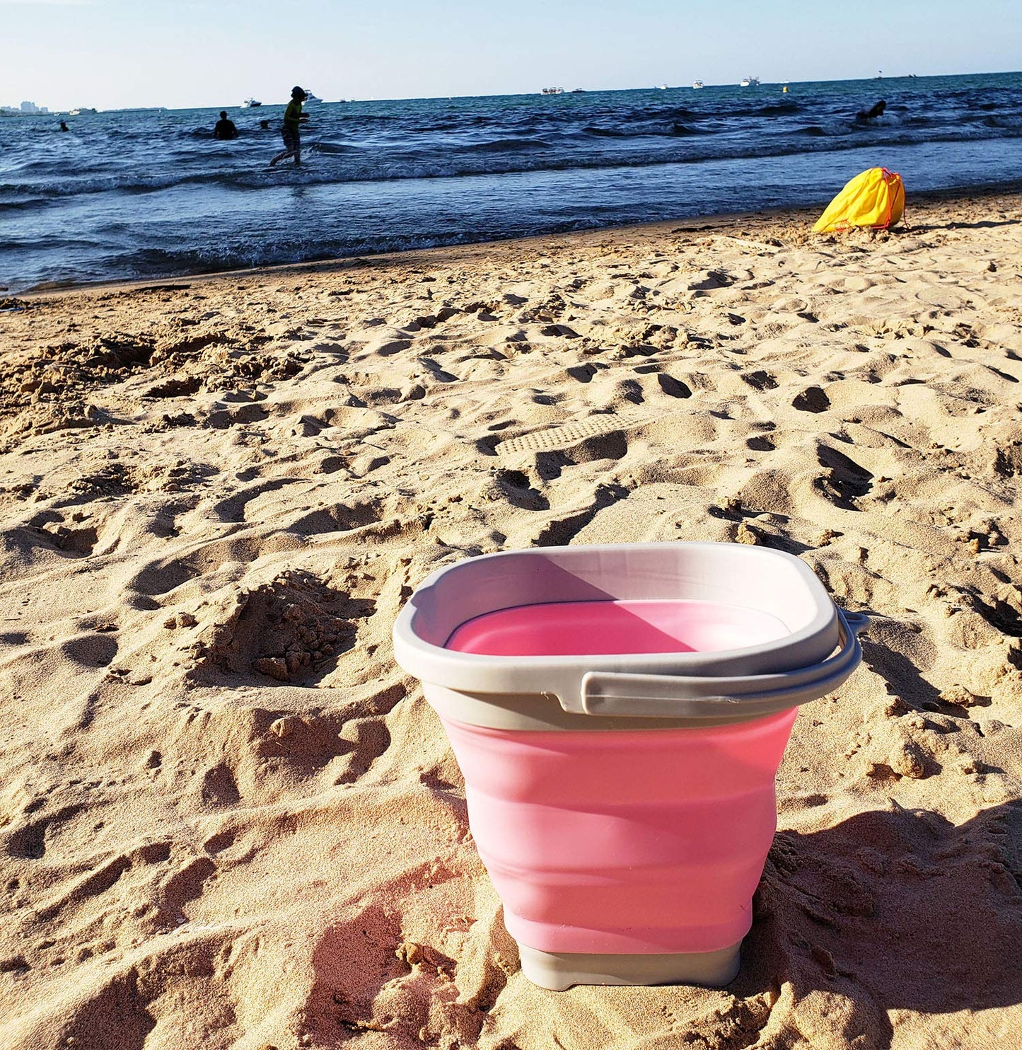 SAMMART 2.6L (0.68 Gallon) Super Mini Sqare Collapsible Plastic Bucket - Foldable Square Tub - Portable Fishing Water Pail - Space Saving Outdoor Waterpot