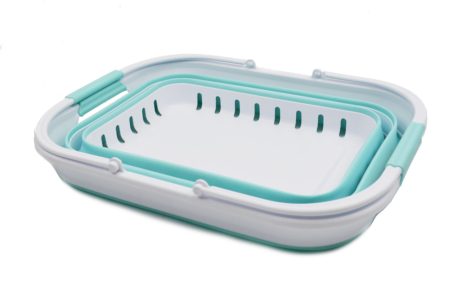 SAMMART 29L (7.6 Gallon) Collapsible Tub with Handle - Portable Outdoor Picnic Basket/Crater - Foldable Shopping Bag - Space Saving Storage Container
