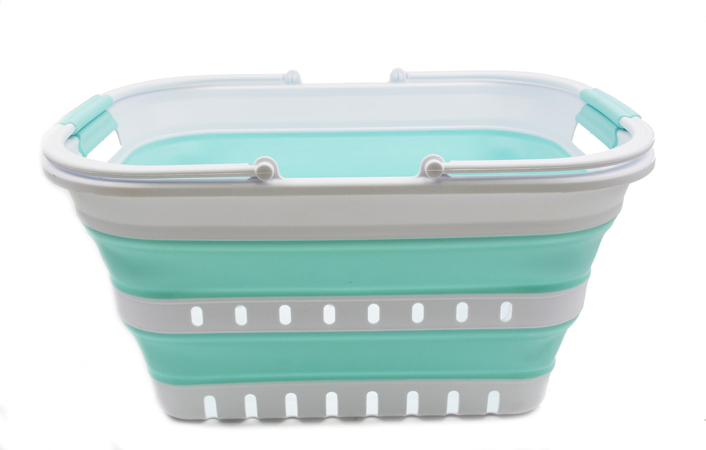SAMMART 29L (7.6 Gallon) Collapsible Tub with Handle - Portable Outdoor Picnic Basket/Crater - Foldable Shopping Bag - Space Saving Storage Container