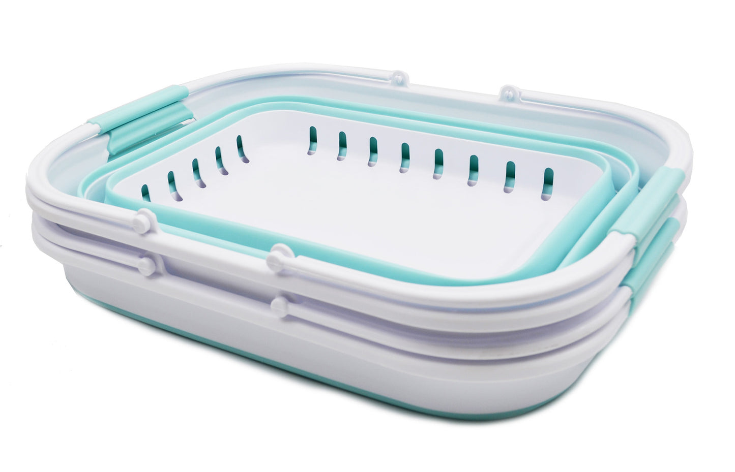 SAMMART 29L (7.6 Gallon) Collapsible Tub with Handle - Portable Outdoor Picnic Basket/Crater - Foldable Shopping Bag - Space Saving Storage Container