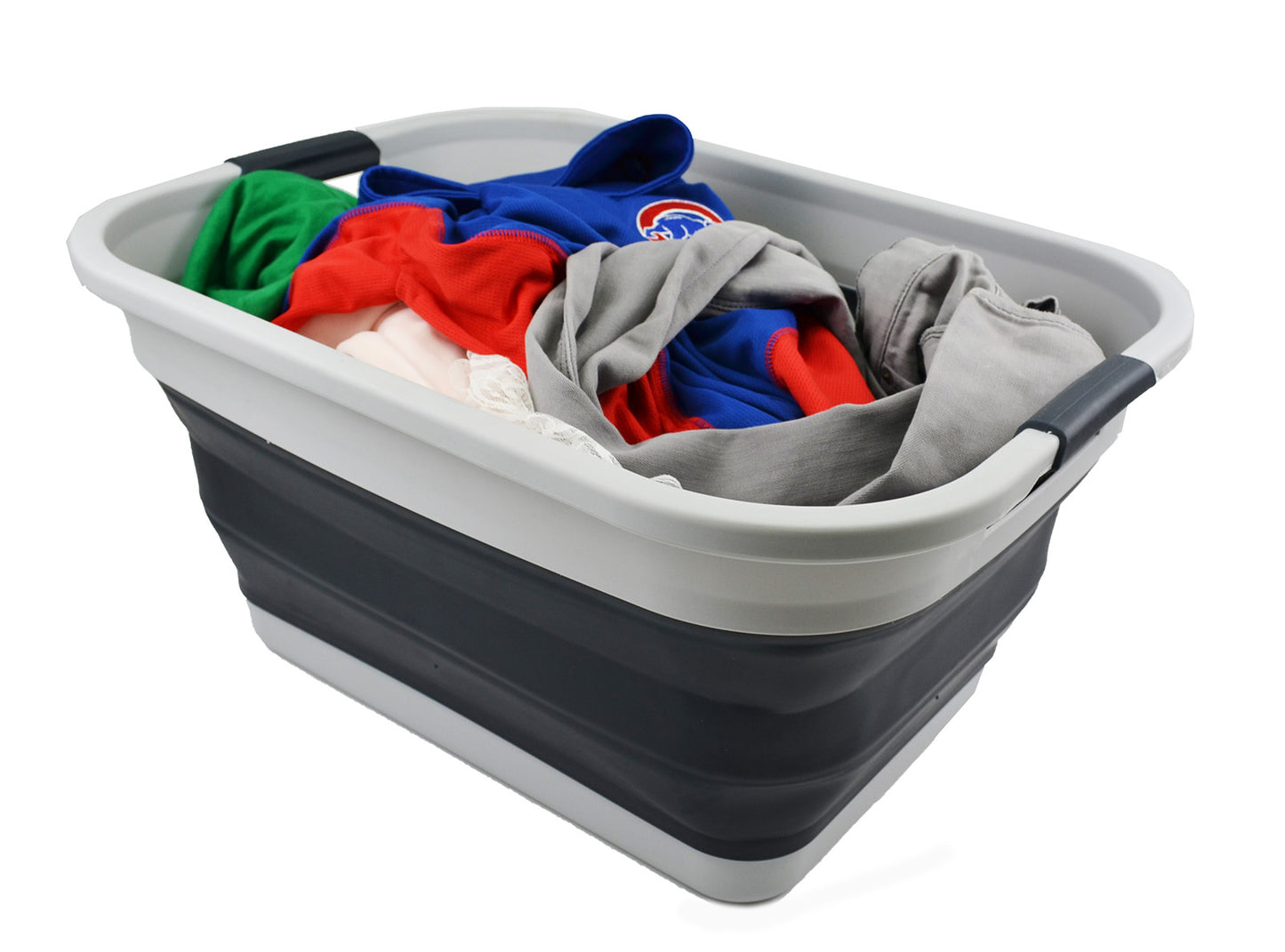 SAMMART 36L (9.5 gallon) Collapsible Plastic Laundry Basket-Foldable Pop Up Storage Container/Organizer-Portable Washing Tub-Space Saving Hamper, Water capacity: 28L(7.4 gallon)