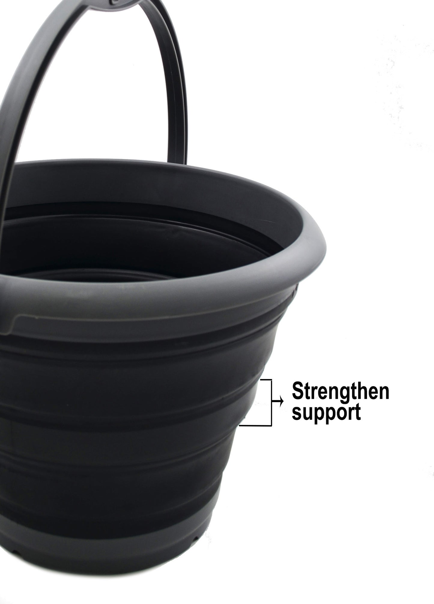 SAMMART 10L (2.64Gallon) Collapsible Fishing Bucket - Foldable Round Tub - Portable Plastic Water Pail - Space Saving Outdoor Waterpot - Trunk Organizer