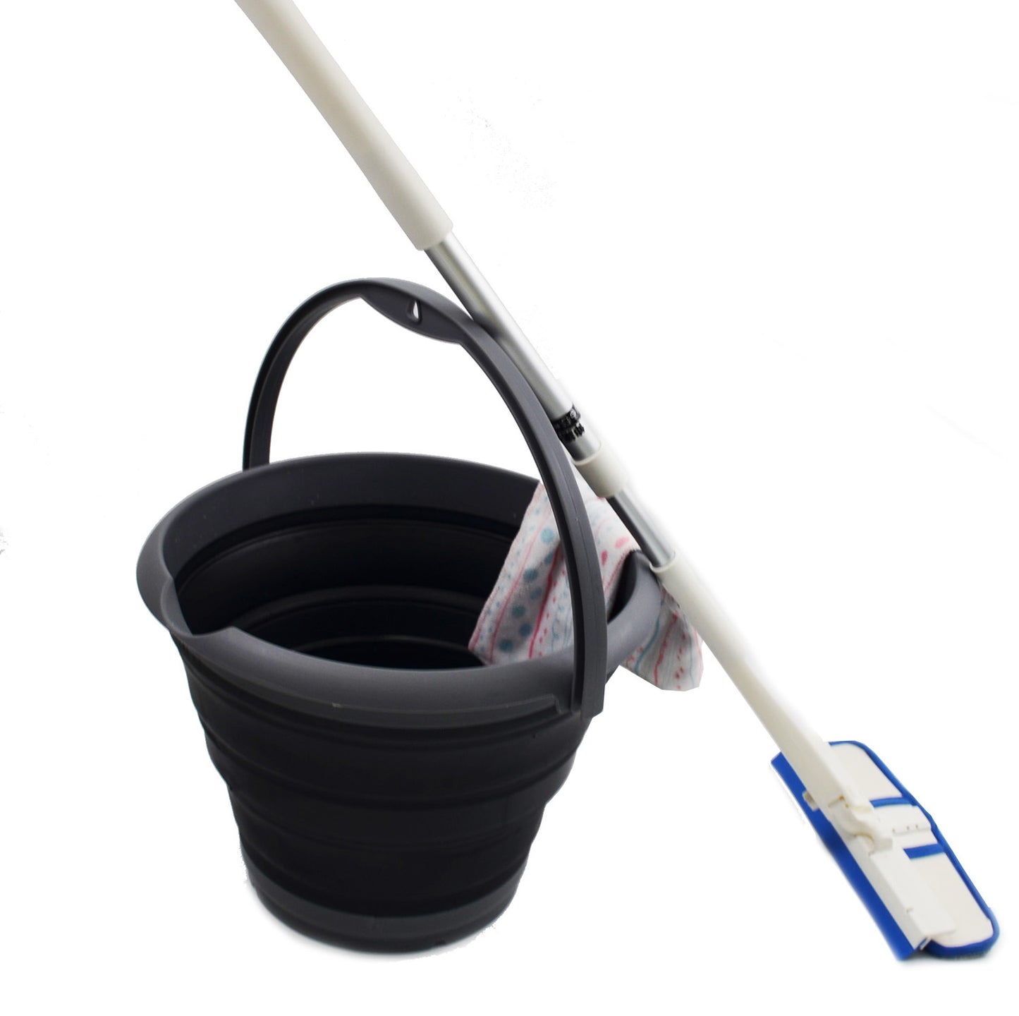 SAMMART 10L (2.64Gallon) Collapsible Fishing Bucket - Foldable Round Tub - Portable Plastic Water Pail - Space Saving Outdoor Waterpot - Trunk Organizer