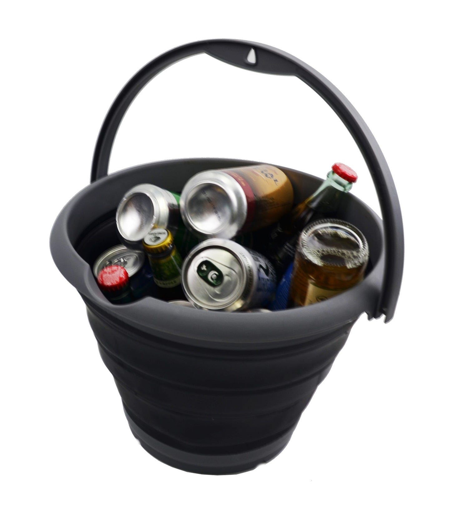 SAMMART 10L (2.64Gallon) Collapsible Fishing Bucket - Foldable Round Tub - Portable Plastic Water Pail - Space Saving Outdoor Waterpot - Trunk Organizer