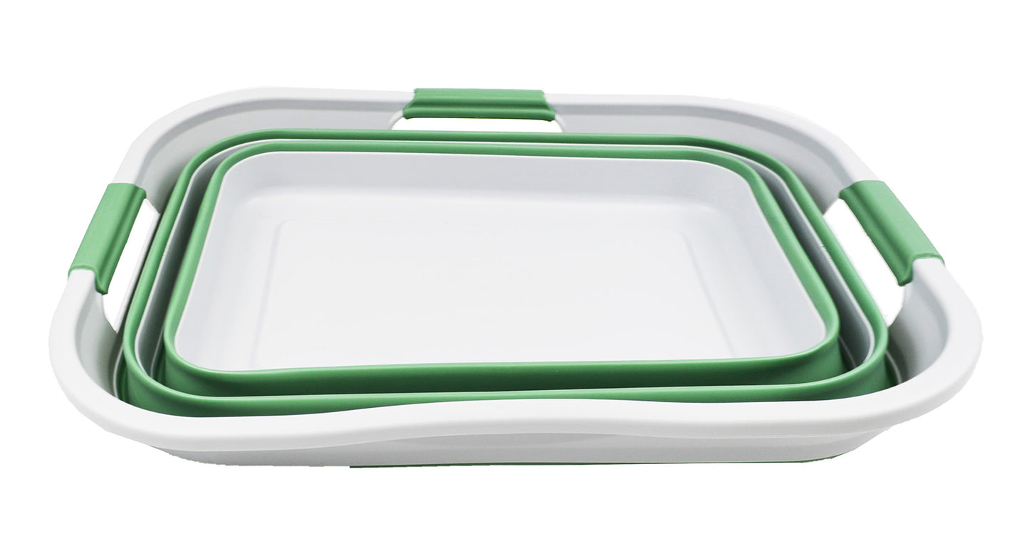 SAMMART 30L(8 gallon) Collapsible Plastic Laundry Basket - Foldable Pop Up Storage Container/Organizer - Portable Washing Tub - Space Saving Hamper/Basket - Water Capacity 24L(6.3 gallon)