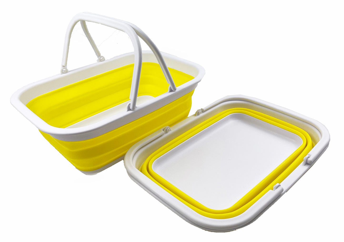 SAMMART SAMMART 9.2L (2.37Gallon) Collapsible Tub with Handle - Portable Outdoor Picnic Basket/Crater - Foldable Shopping Bag - Space Saving Storage Container