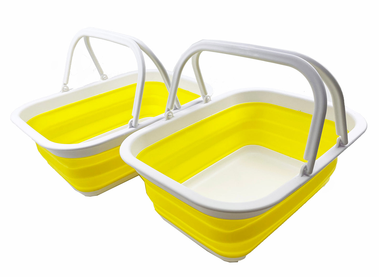 SAMMART SAMMART 9.2L (2.37Gallon) Collapsible Tub with Handle - Portable Outdoor Picnic Basket/Crater - Foldable Shopping Bag - Space Saving Storage Container