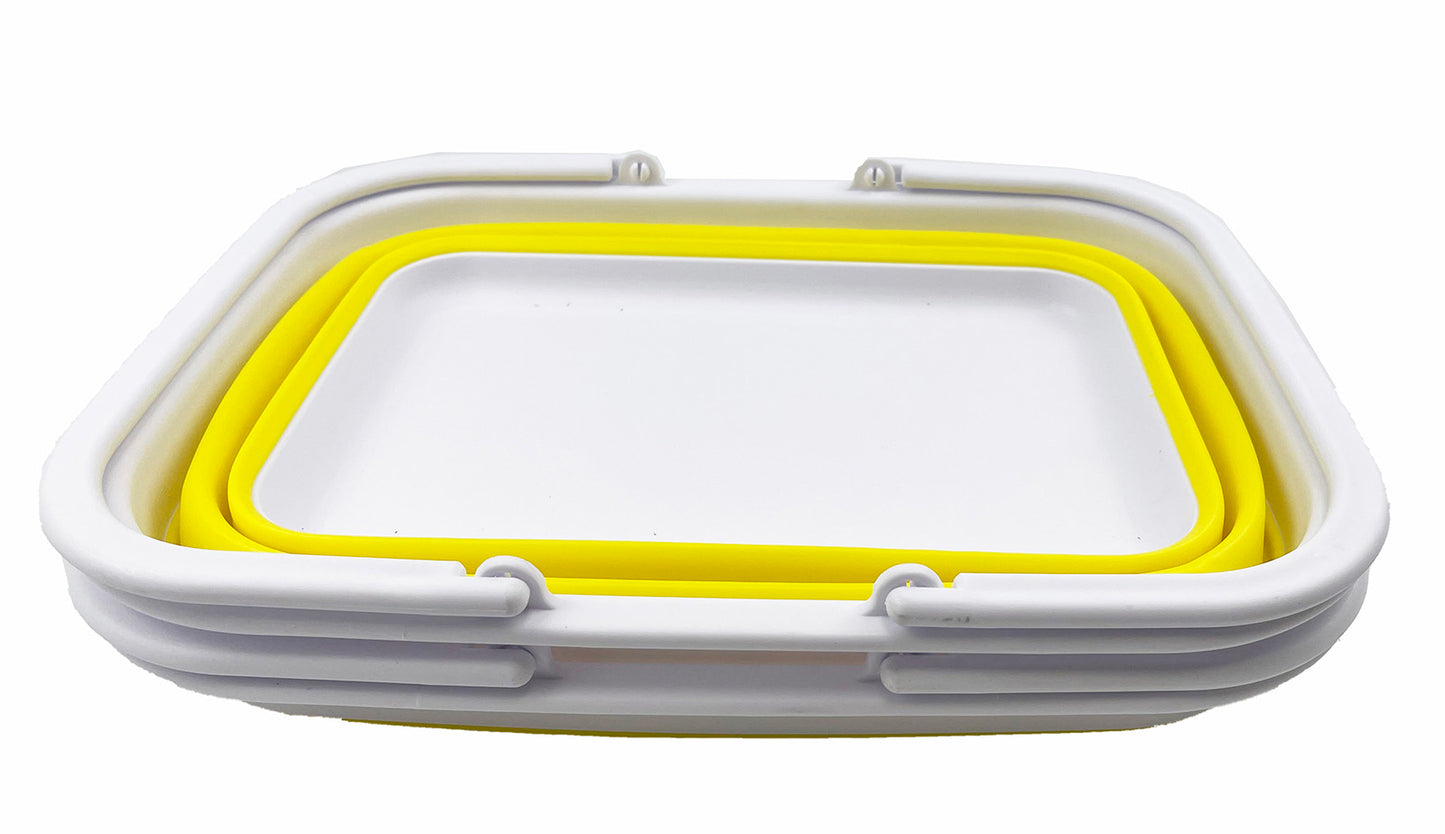 SAMMART SAMMART 9.2L (2.37Gallon) Collapsible Tub with Handle - Portable Outdoor Picnic Basket/Crater - Foldable Shopping Bag - Space Saving Storage Container