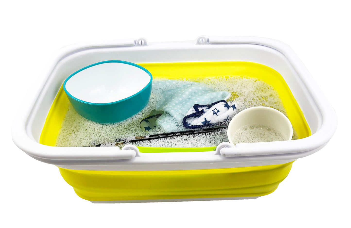 SAMMART SAMMART 9.2L (2.37Gallon) Collapsible Tub with Handle - Portable Outdoor Picnic Basket/Crater - Foldable Shopping Bag - Space Saving Storage Container