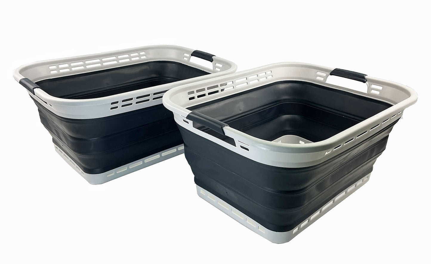 SAMMART 42L (11 gallons) Collapsible Plastic Laundry Basket - Portable Pop Up Storage Container/Organizer - Portable Hamper - Space Saving Easy Storage