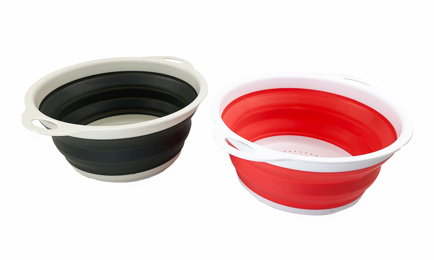 SAMMART 2.6L (0.68 Gallon) Collapsible Tub - Foldable Dish Tub - Portable Washing Basin - Space Saving