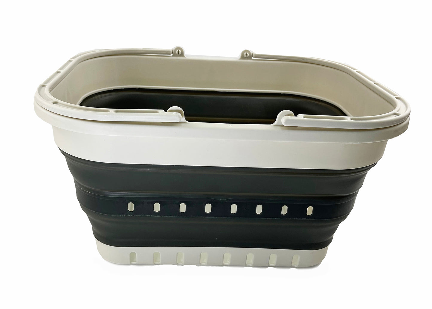 SAMMART 19L (5 Gallon) Collapsible Tub with Handle - Portable Outdoor Picnic Basket/Crater - Foldable Shopping Bag - Space Saving Storage Container