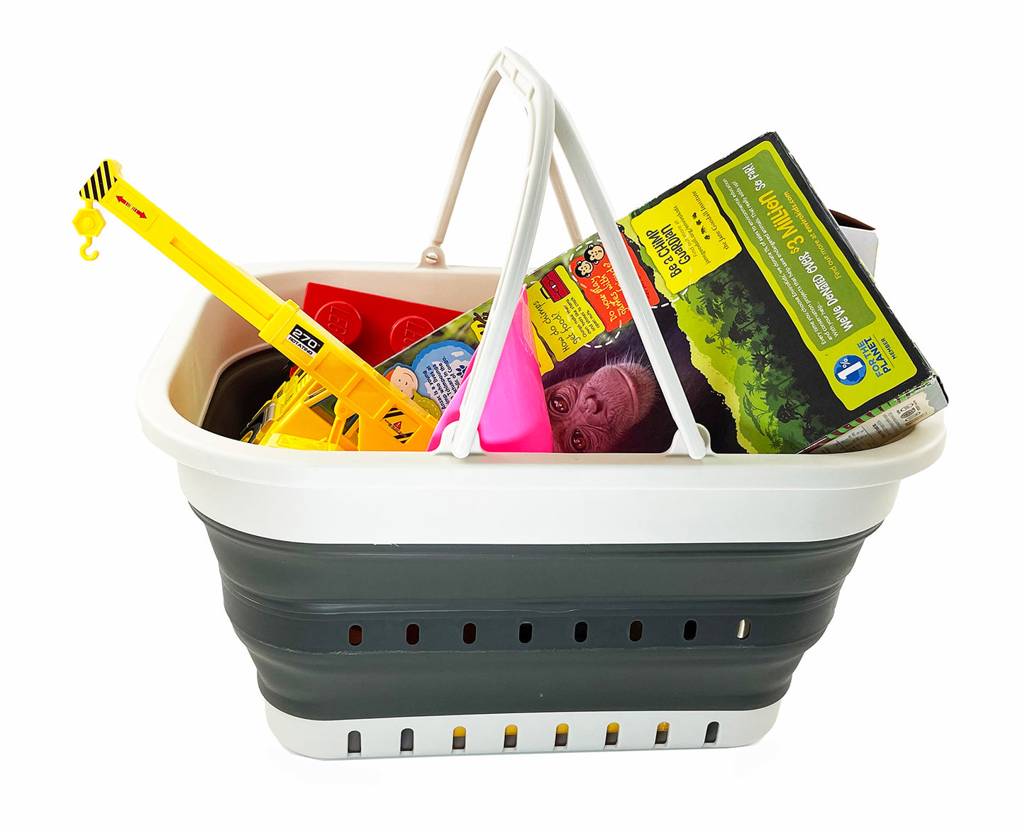 SAMMART 19L (5 Gallon) Collapsible Tub with Handle - Portable Outdoor Picnic Basket/Crater - Foldable Shopping Bag - Space Saving Storage Container
