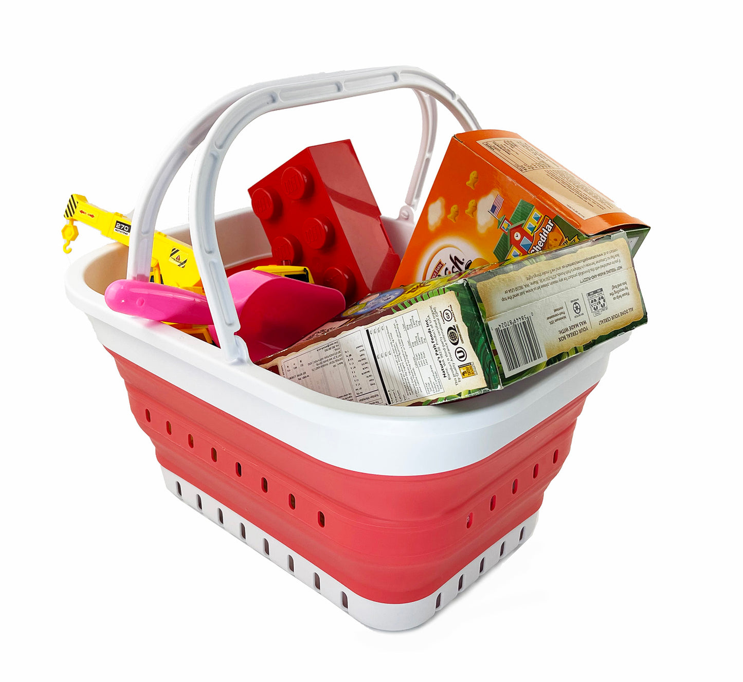 SAMMART 19L (5 Gallon) Collapsible Tub with Handle - Portable Outdoor Picnic Basket/Crater - Foldable Shopping Bag - Space Saving Storage Container