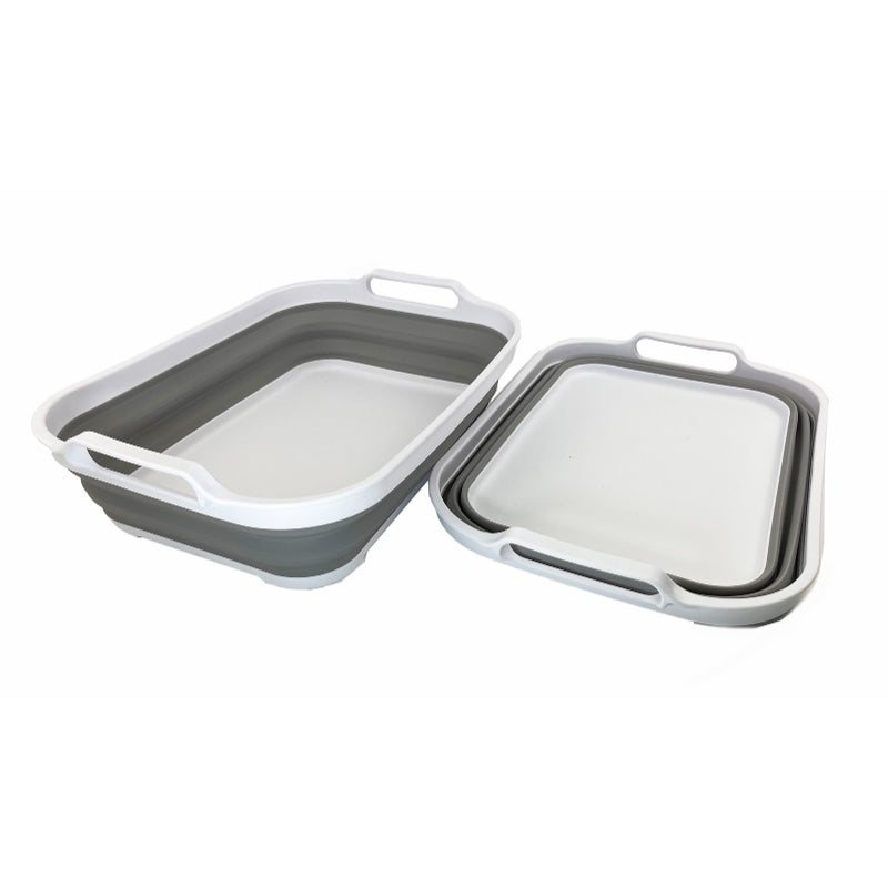 SAMMART Collapsible Tub - Foldable Dish Tub - Portable Washing Basin - Space Saving Plastic Washtub