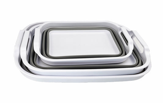 SAMMART Collapsible Tub - Foldable Dish Tub - Portable Washing Basin - Space Saving Plastic Washtub