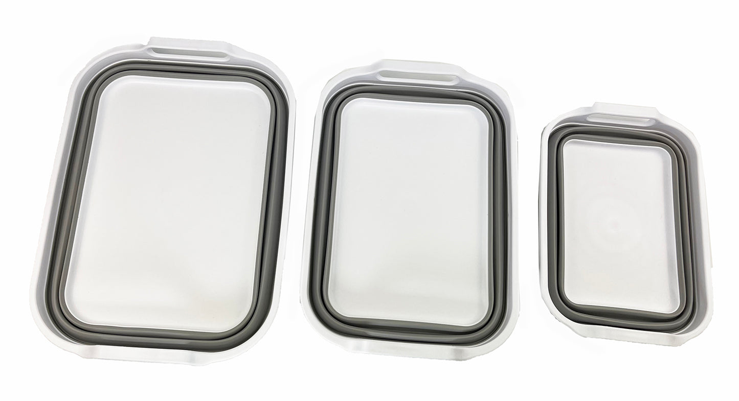 SAMMART Collapsible Tub - Foldable Dish Tub - Portable Washing Basin - Space Saving Plastic Washtub