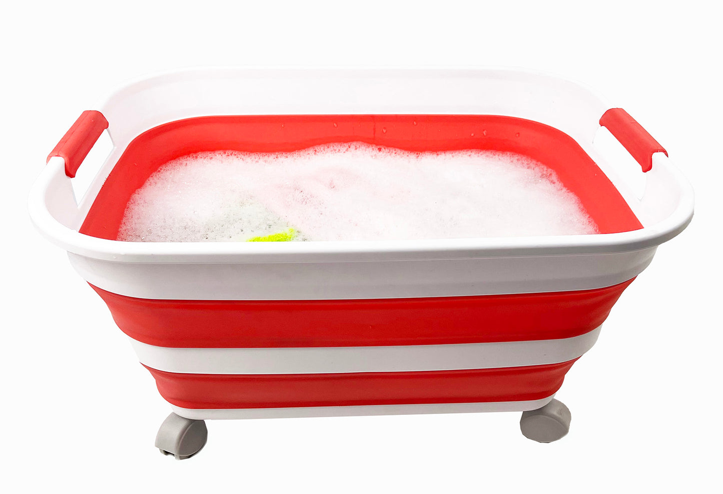 SAMMART 27L (7.1 Gallons) Collapsible Plastic Laundry Basket with Handle- Foldable Pop Up Storage Basket- Space Saving