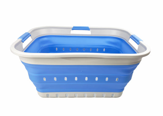 SAMMART 42L (11 gallon) Collapsible Plastic Laundry Basket - Foldable Pop Up Storage Container/Organizer - Space Saving Hamper/Basket