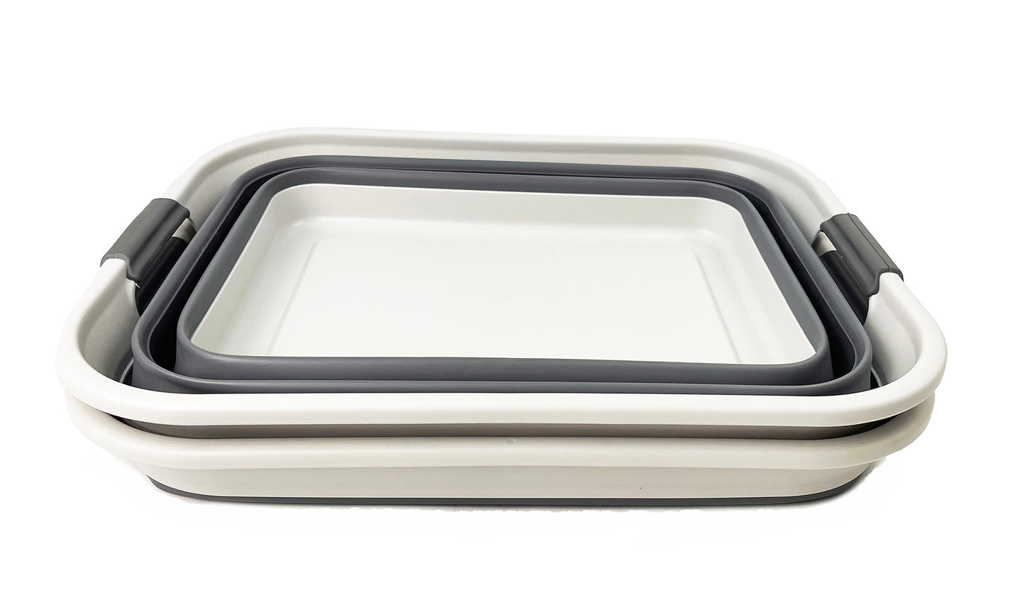 SAMMART 42L Collapsible Plastic Laundry Basket - Foldable Pop Up Storage Container/Organizer - Portable Washing Tub - Space Saving Hamper/Basket