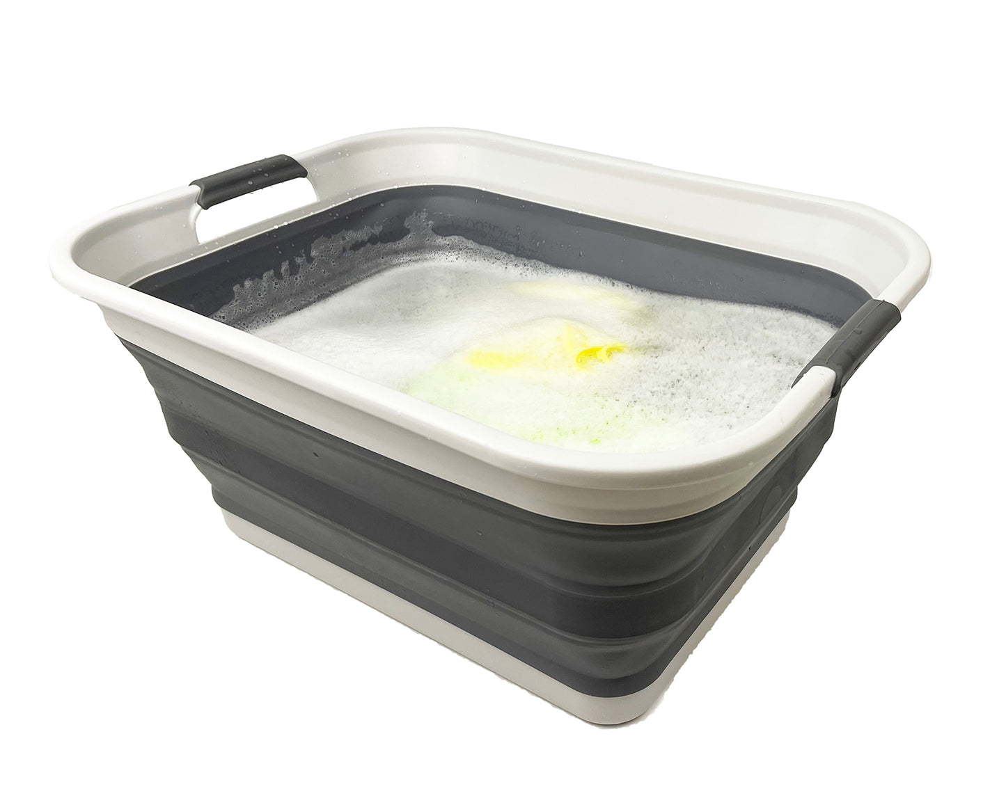 SAMMART 42L Collapsible Plastic Laundry Basket - Foldable Pop Up Storage Container/Organizer - Portable Washing Tub - Space Saving Hamper/Basket