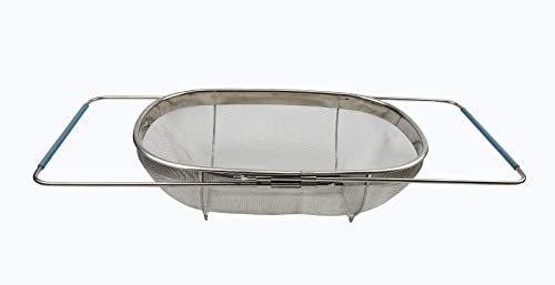 SAMMART Expandable Over The Sink Oval Colander/Mesh Strainer Basket