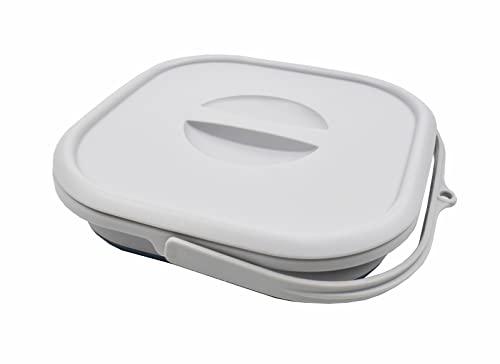 SAMMART 5.5L (1.4 Gallon) Collapsible Square Handy Bucket with Lid/Foldable SquareWater Pail/Portable Tub with Handle & Lid