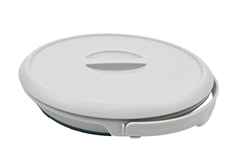 SAMMART 8.5L (2.2 Gallon) Collapsible Plastic Bucket with Lid - Foldable Round Tub with Lid - Portable Fishing Water Pail - Space Saving Outdoor Waterpot. Size 31cm Dia