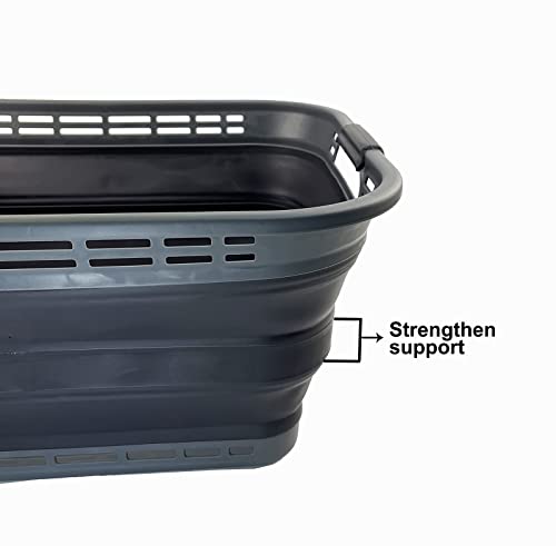 SAMMART 42L (11 gallons) Collapsible Plastic Laundry Hamper/Basket - Foldable Storage Container/Organizer - Portable Laundry Basket - Easy Storage Space Saving