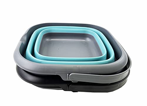 SAMMART 8.5L (2.2 Gallon) Collapsible Square Handy Bucket/Foldable SquareWater Pail/Portable Tub with Handle. Size 31cm (Square)