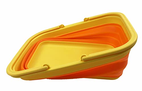 SAMMART 9.2L (2.37Gallon) Collapsible Tub with Handle - Portable Outdoor Picnic Basket/Crater - Foldable Shopping Bag - Space Saving Storage Container