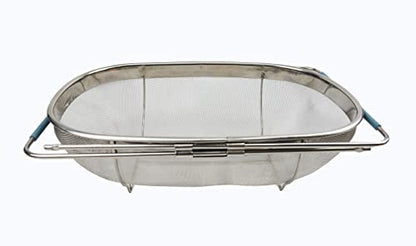 SAMMART Expandable Over The Sink Oval Colander/Mesh Strainer Basket