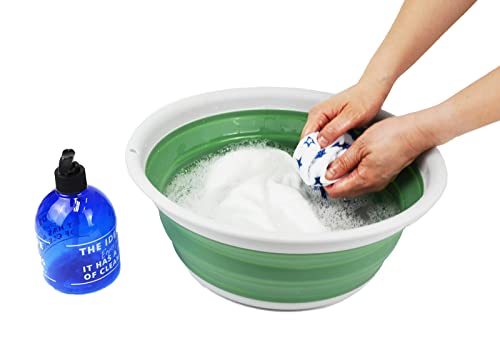SAMMART 7.5L (1.98 Gallon) Collapsible Tub - Foldable Dish Tub - Portable Washing Basin - Space Saving Plastic Washtub