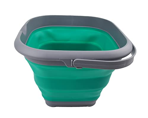 SAMMART 8.5L (2.2 gallons) Collapsible Plastic Square Bucket - Foldable Tub with Handle - Portable Fishing Bucket - Space Saving Easy Storage