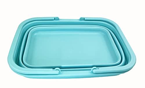 SAMMART SAMMART 9.2L (2.37Gallon) Collapsible Tub with Handle - Portable Outdoor Picnic Basket/Crater - Foldable Shopping Bag - Space Saving Storage Container