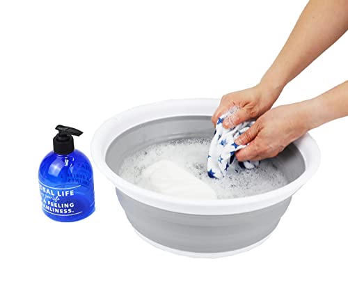 SAMMART 7.5L (1.98 Gallon) Collapsible Tub - Foldable Dish Tub - Portable Washing Basin - Space Saving Plastic Washtub